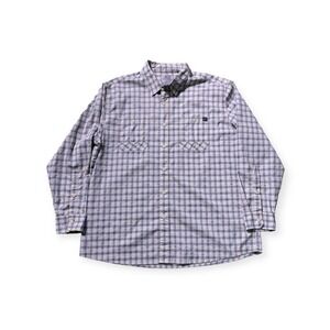 Ascend Utility Outdoor Men's Gray and Yellow Button Down Long Sleeve